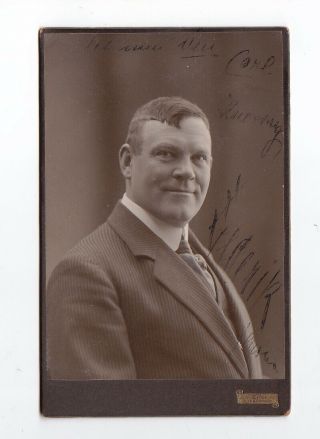 Old Cabinet Photo Actor? Opera Singer?,  Autograph 1900s Copenhagen Denmark