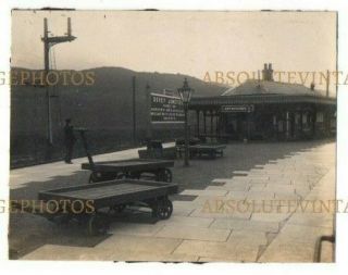 Old Photograph Dovey Junction Railway Station Aberystwyth Wales Vintage C.  1920