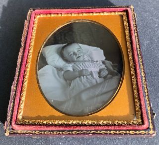 Post Mortem Baby 1850s Daguerreotype Photo