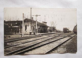 Vintage Rppc Real Photo Postcard Rp Railroad Station Depot Train Merrillan Wi