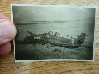 Ww2 Photo Destroyed German Ju87 Stuka Western Desert 80 X 55mm