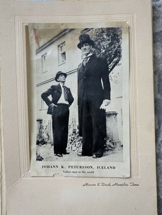 Vintage Photo Old Photo Johsnn K.  Petursson,  Iceland Tallest Man In The World