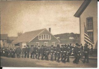 Old Photo Gar Grand Army Of The Republic Parade American Flags