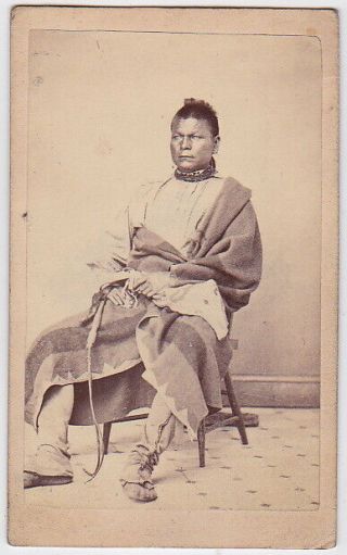 Grey Eyes Native - American Indian By W H Lamon C 1860s Cdv Photo Kansas