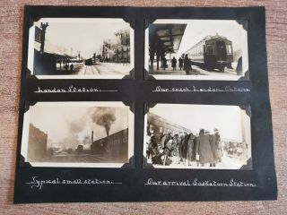 Saskatoon & London Ontario,  Canada.  Old Photographs X 4.  Railway Stations