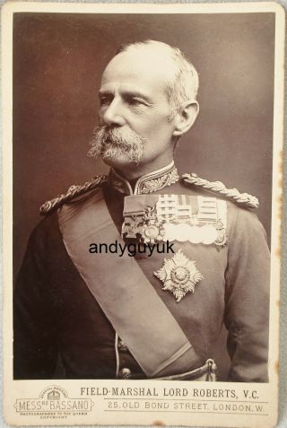 Cabinet Card Frederick Roberts Military Officer Victoria Cross Medal Bassano