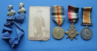Named Ww1 British Royal Navy Medal Grouping With Photo Of Sailor