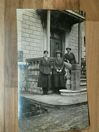 Ww1 Era Postcard Sized Photo Of 3 Women 