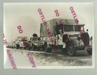 Ww2 1943 German Army Press Photo Convoy Supply Trucks Soldiers Ukraine Russia
