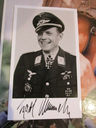 Karl Rammelt (jg51) German Ww2 Luftwaffe Ace Knights Cross Signed Photo
