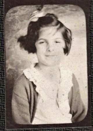 Old Vintage Antique Photo Booth Photograph Pretty Young Girl