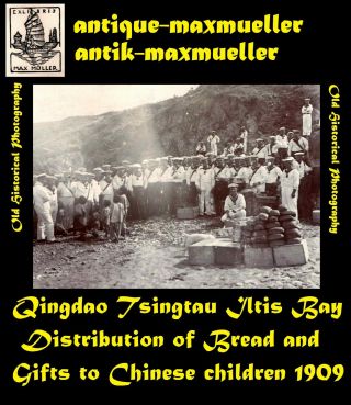 Photos China Tsingtau Matrosenartillery Distrbition Bread Gift Children 5x≈1909