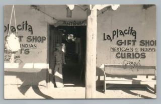 La Placita Indian Curio Store Rppc Albuquerque Nm Vintage Photo Postcard 1940s