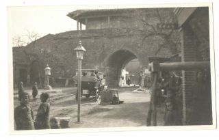 1910s Peking Early Car Passing Tsiang Tsa Men City Gate Photo China Beijing