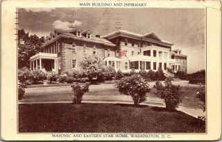 Vintage 1935 Masonic And Eastern Star Home And Infirmary,  Washington Dc Postcard