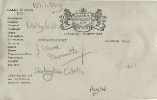 WW1 Soldier Pte J Ward Notts & Derby Regiment Sherwood Foresters from Newcastle 2