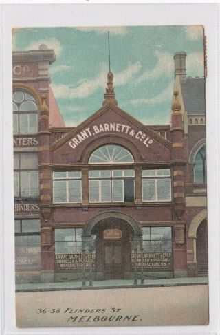 Vintage Postcard F.  W.  Niven Grant Barnett & Co Melbourne Victoria 1900s