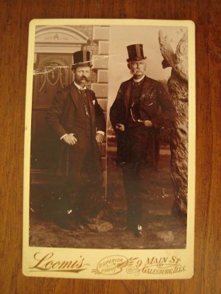 Old Loomis Cabinet Photo Card Two Well Dressed Men In Top Hats Id 