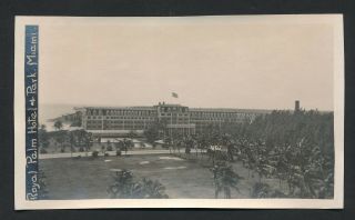 1919 Royal Palm Hotel & Park Miami,  Florida Vintage Photo