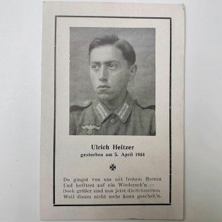 Ww2 German Army Soldiers Mourning Death Card - Jv53