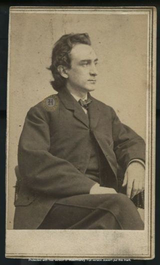 Vintage Actor Edwin Booth Cdv Photograph John Wilkes By Brady Anthony C.  1860s