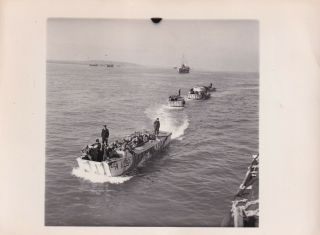 Press Photo Ww2 Exercise Fabius Lcas Ferrying Troops To Shore 5.  5.  1944
