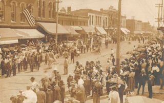 Bedford,  Iowa Real Photo Postcard Main Street Scene July 4 1907 Vintage Postcard