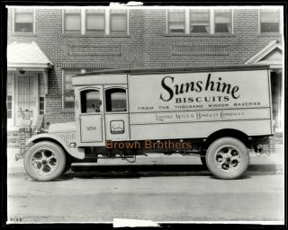 1920s Commercial Truck Advertising Sunshine Biscuits Film Photo Camera Negative