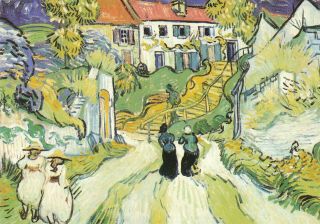 Vintage Postcard 1990s Vincent Van Gogh The Stairs In Auvers Five Figures 1890