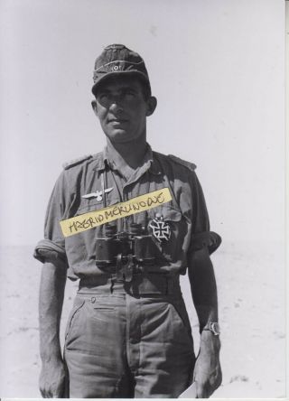Ww2 Press Photograph Afrika Korps Offizer Mit Dk Top