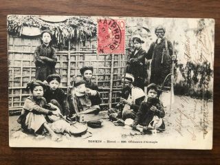 China Old Postcard Yunnan Orchester Musician Chinese People To France 1902