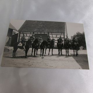 Ww1 Era Imperial German Postcard Photo 7 Soldiers On Horses