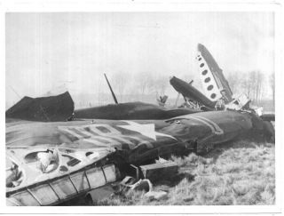 Ww2 Hoffmann Photo Usa Bomber Plane Shot Down Over West German 1943