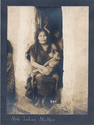A.  C.  Vroman : Moki Indian Mother C.  1900s Vintage Photo Native - Americans Az
