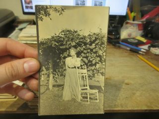 G Vintage Old Ohio Postcard Lodi Real Photo Picture Woman Grapevine Vineyard