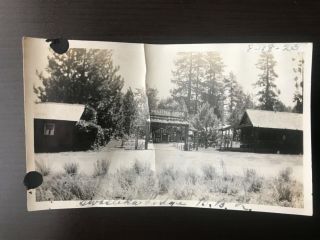 Main Entrance Sign & Cabins Swastika Lodge Big Bear Lake California 1925
