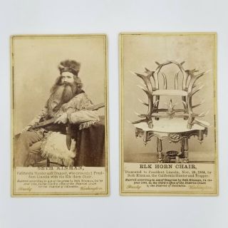 Mathew Brady Cdv Photos Seth Kinman California Hunter Elk Horn Chair 1864