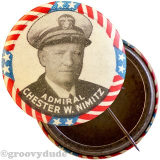 Admiral Chester W.  Nimitz Wwii World War 2 Photo Navy Pin Pinback Button Badge