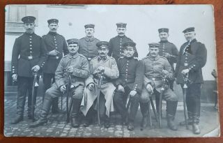 Ww1 German Officers And Soldiers At Front Postcard 1914 -