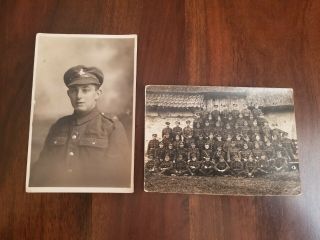 C.  1914 Ww1 Canada British Or Australian Soldier Postcard And Photograph