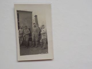 Wwi French Photo Postcard Soldiers Chimney In Background Ww I Vtg Photograph Ww1