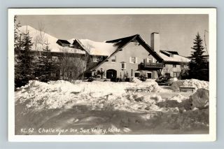 Rppc Sun Valley Id - Idaho,  Challenger Inn,  Winter Snow Vintage C1949 Postcard