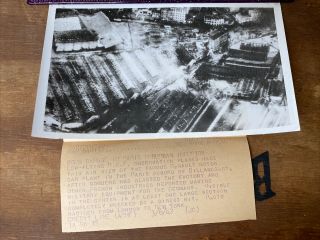 Vintage World War 2 Wwii Press Wire Photo Paris Bomb Damage 1942