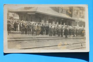 Old Rppc Postcard R.  R.  Railroad Station Depot,  Meadville,  Pa