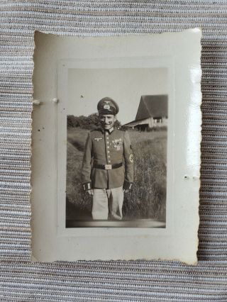 Vintage Unusual Ww2 Era German Officer Uniform Snapshot Photo