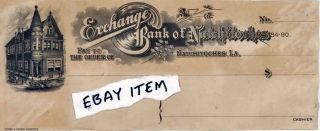 1909 Exchange Bank Of Natchitoches Louisiana Check Draft Old Banking Building