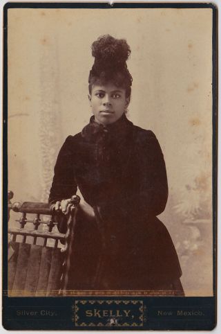 Vintage Cabinet Card,  Young African American Black Woman,  Mexico