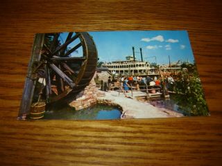 Vintage Postcard Disneyland Frontierland C 5 C5 Mark Twain Steamboat Tom Sawyer