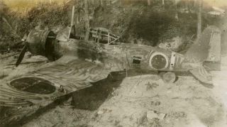 Ww2 Captured Japanese Fighter Plane Camouflaged Rare Wartime Photo