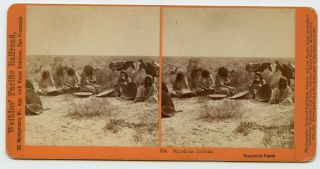 Stereoview No.  324 Shoshone Indians Humbolt Plains By Watkins Pacific Railroad